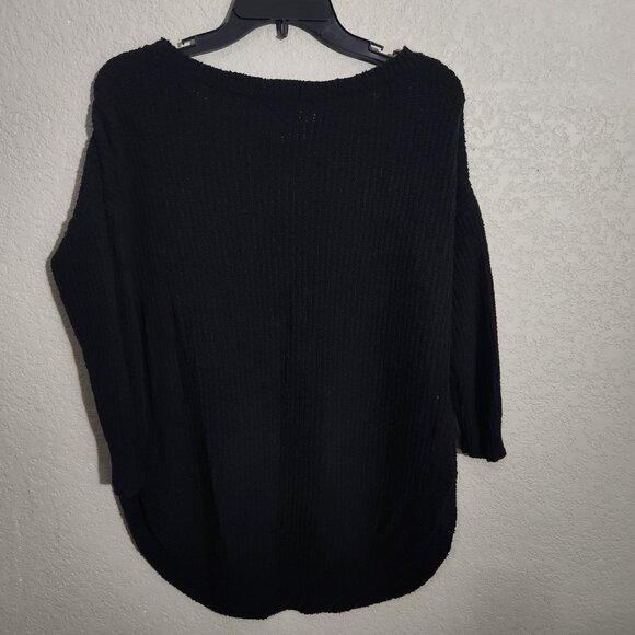 Express Sweater Womens Small Black Ribbed Knit Pullover Round Hem Cozy Soft - Picture 3 of 13